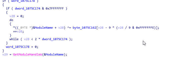 String encryption used in DllMain